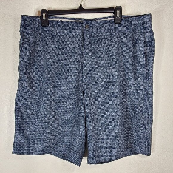 Callaway Mens Size 38 Blue Gray Textured Golf Shorts Flat Front Polyester Blend - Picture 1 of 7